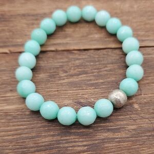 Elegant Mint Green Precious Stone Beaded Bracelet B3009